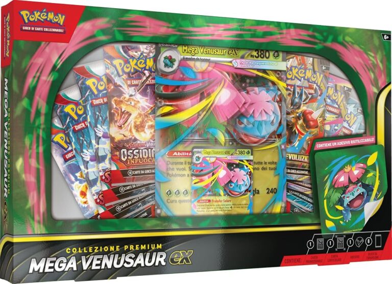 Collezione premium Pokémon Mega Venusaur-ex con carta lenticolare gigante